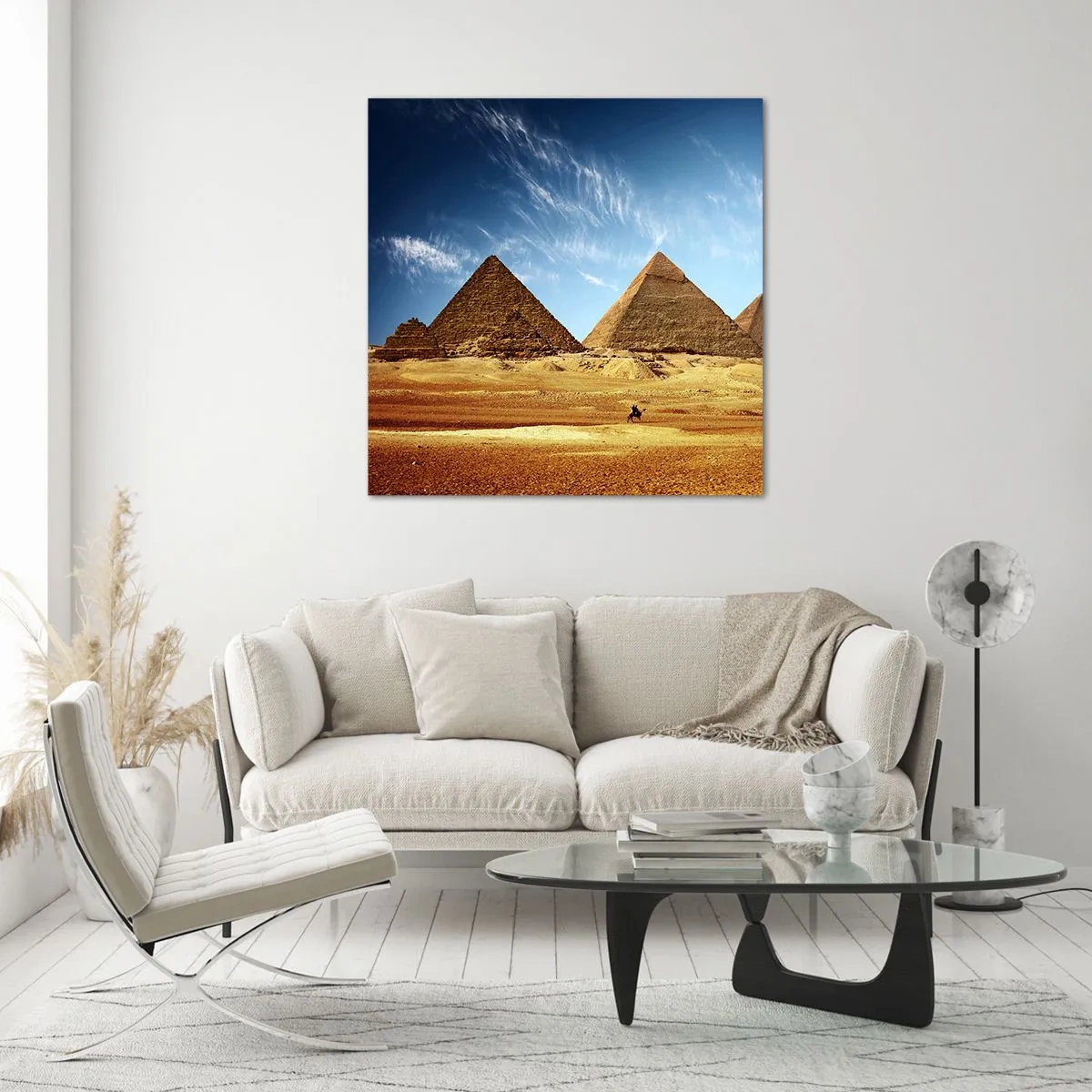 Schilderen op glas - 40 eeuwen kijken naar je - 60x60 cm