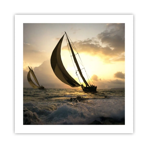 Poster - Met de wind en tegen de wind - 50x50 cm
