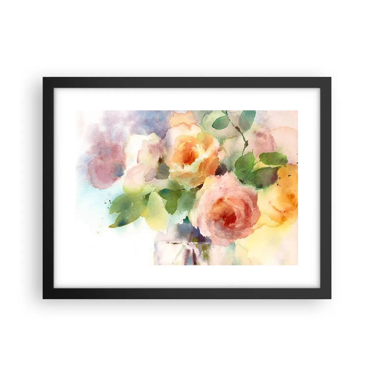 Poster in een zwarte lijst - Delicaat als aquarel - 40x30 cm