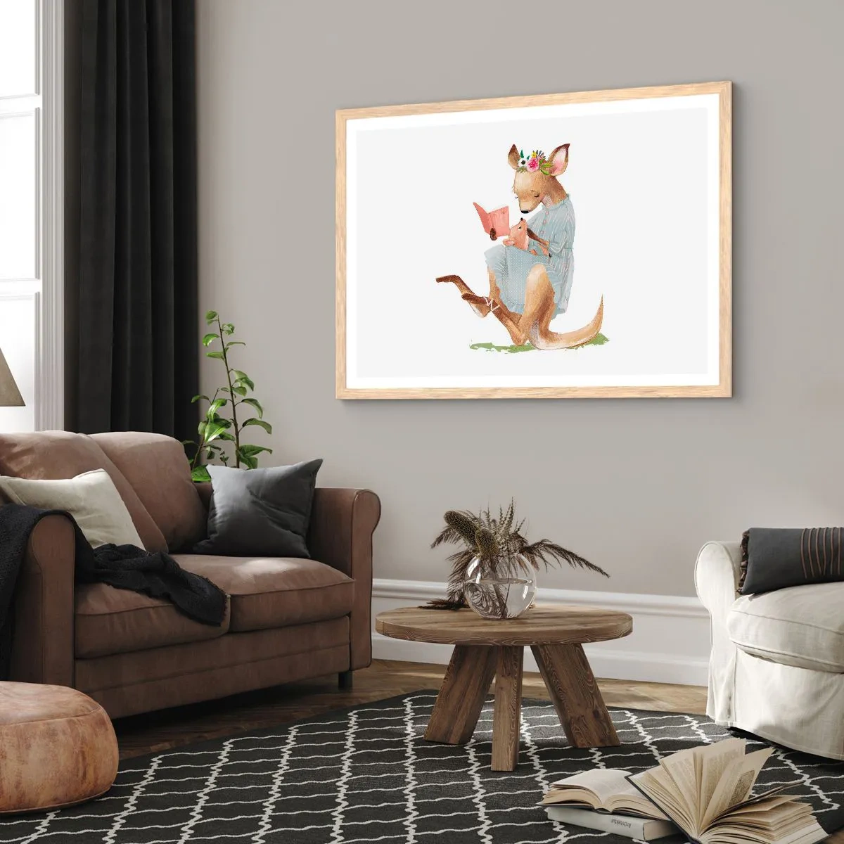 Een poster in een licht eiken lijst - Lees me voor mama - 91x61 cm