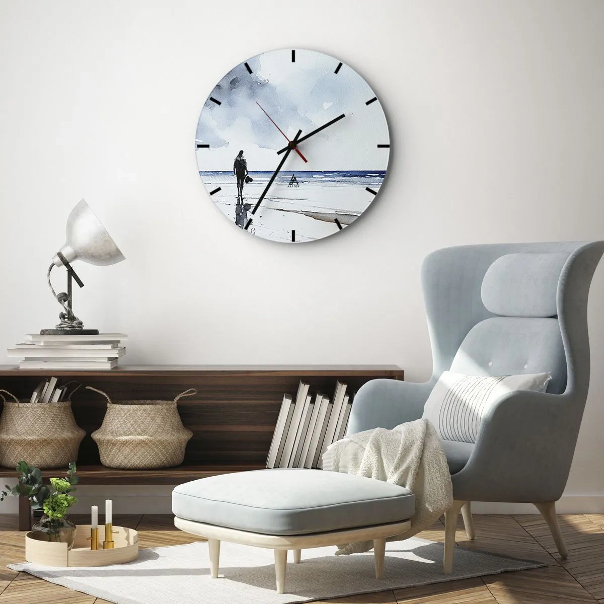 Wandklok - Klok - Gesprek met de zee - 40x40 cm