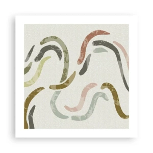 Poster - Een vrolijke dans van abstractie - 50x50 cm