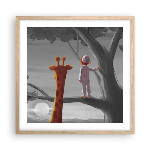 Een poster in een licht eiken lijst - Dit gebeurt echt - 50x50 cm
