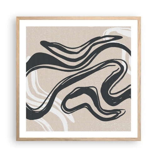 Een poster in een licht eiken lijst - Expressie vermenigvuldigd - 60x60 cm