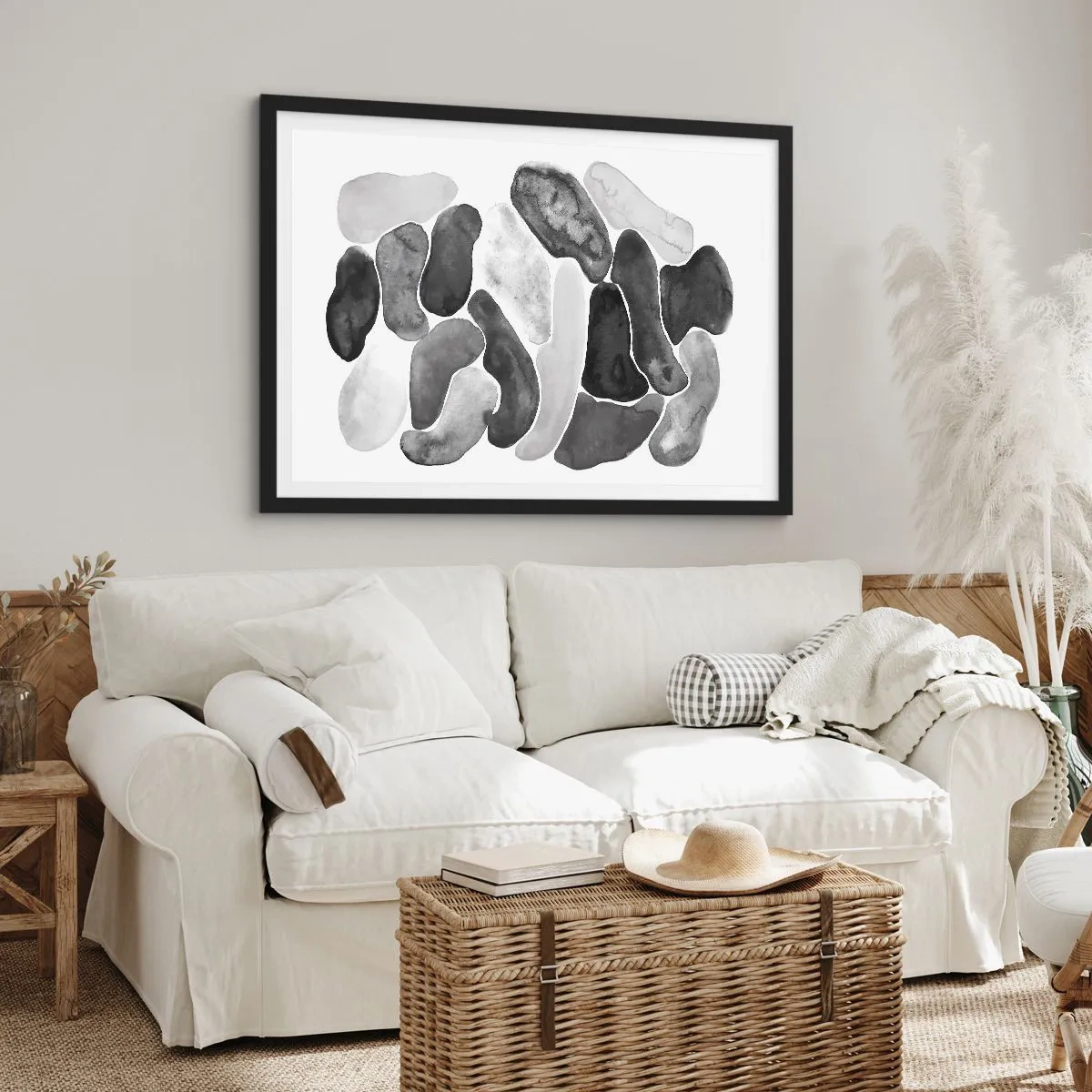 Poster in een zwarte lijst - Rotsachtige abstractie - 100x70 cm