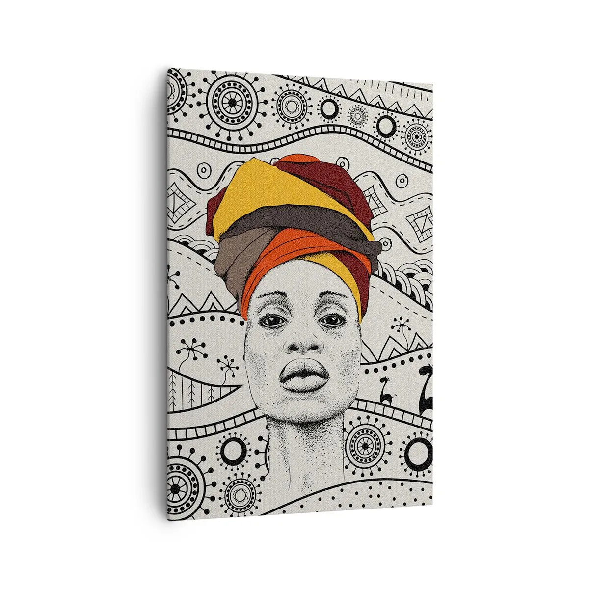 Schilderen op canvas - Afrikaans portret - 80x120 cm