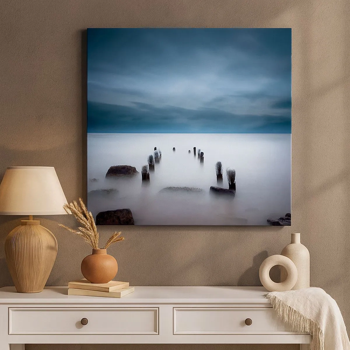 Schilderen op canvas - Peinzend meer - 30x30 cm