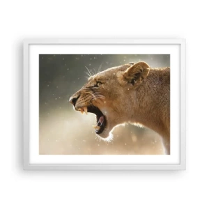 Poster in een witte lijst - Probeer niet te luisteren - 50x40 cm