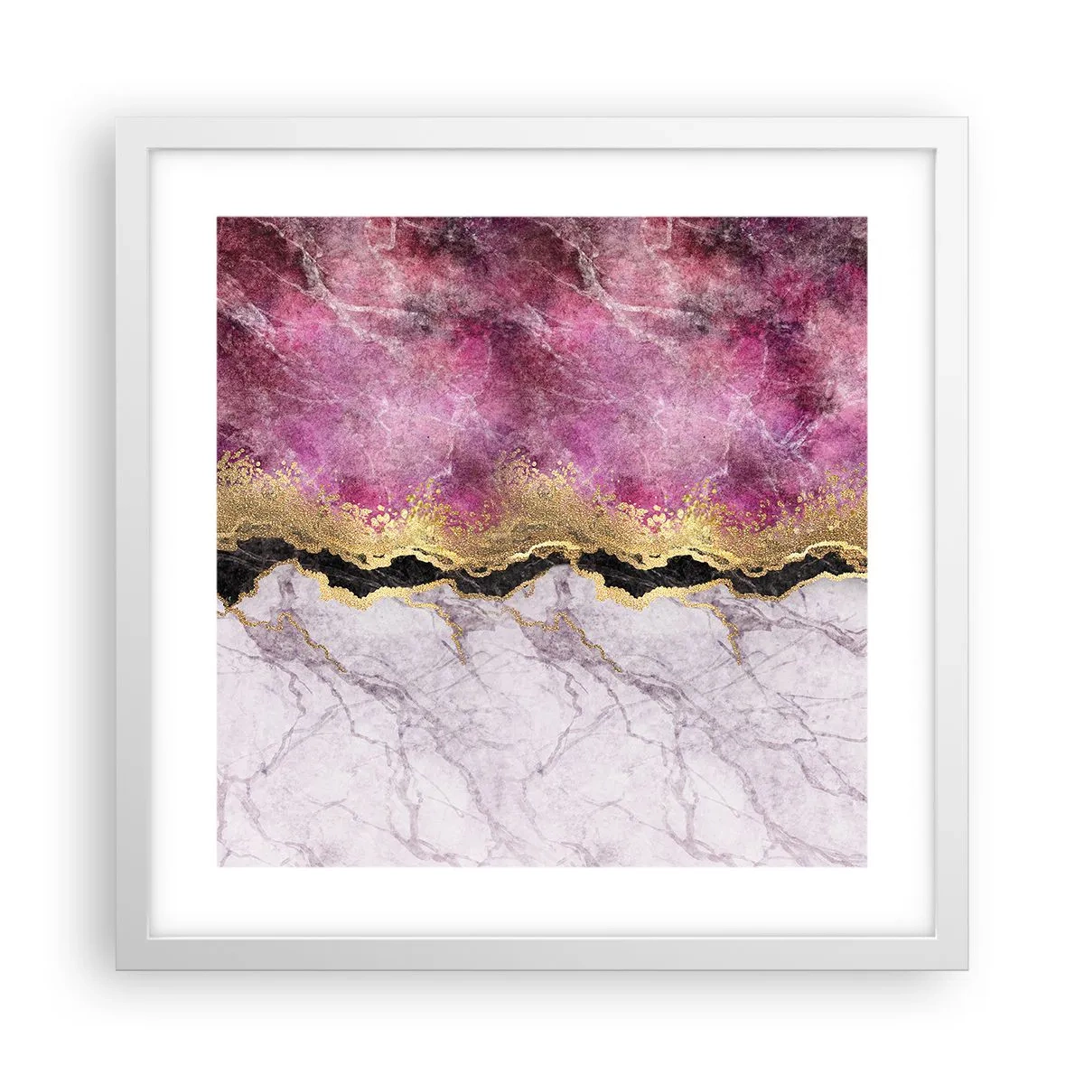 Poster in een witte lijst - Op de grens - 40x40 cm