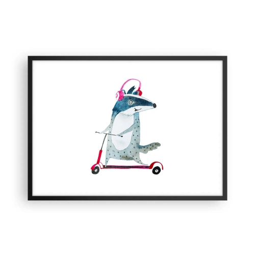 Poster in een zwarte lijst - Badger vreugde - 70x50 cm