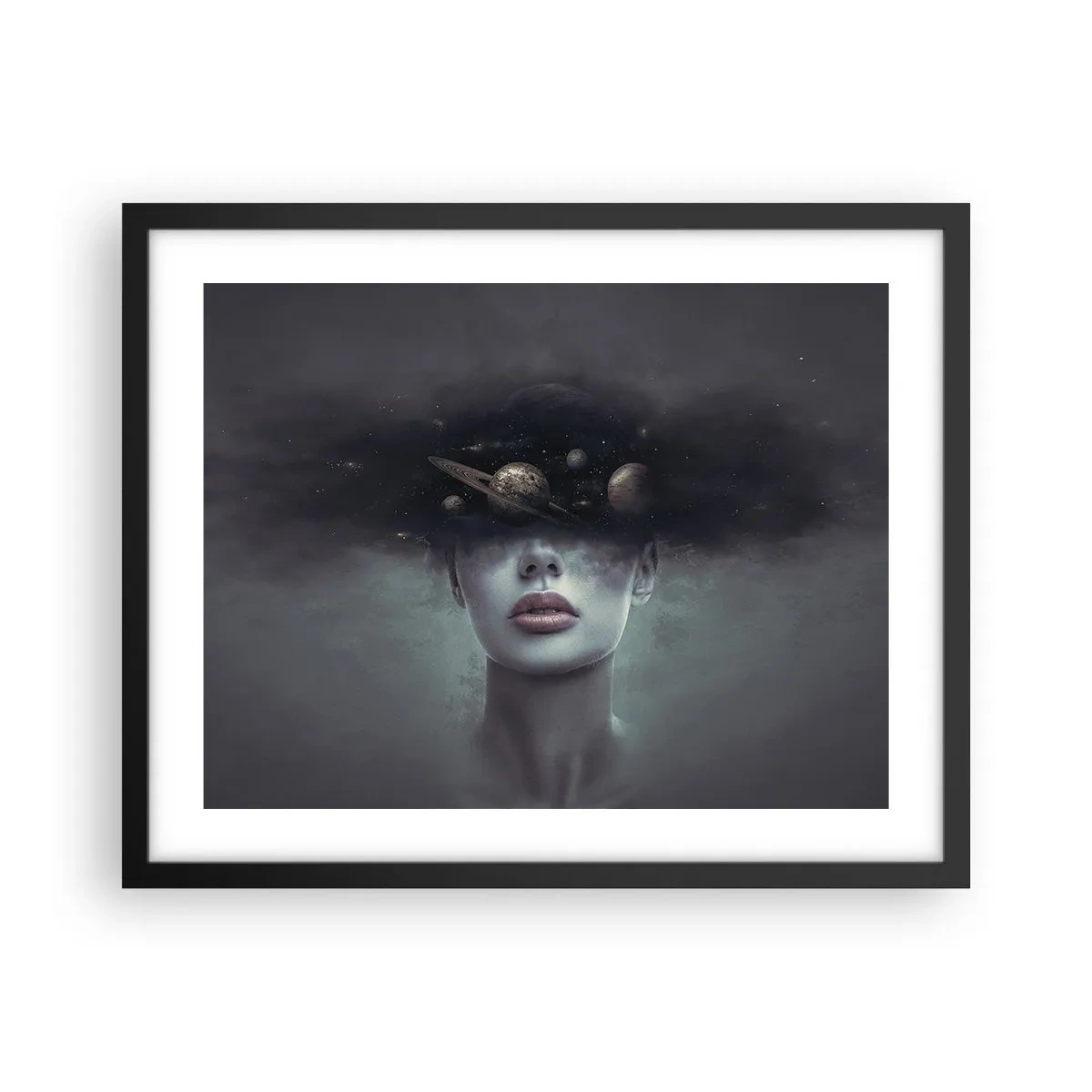 Poster in een zwarte lijst - En de planeten worden gek... - 50x40 cm