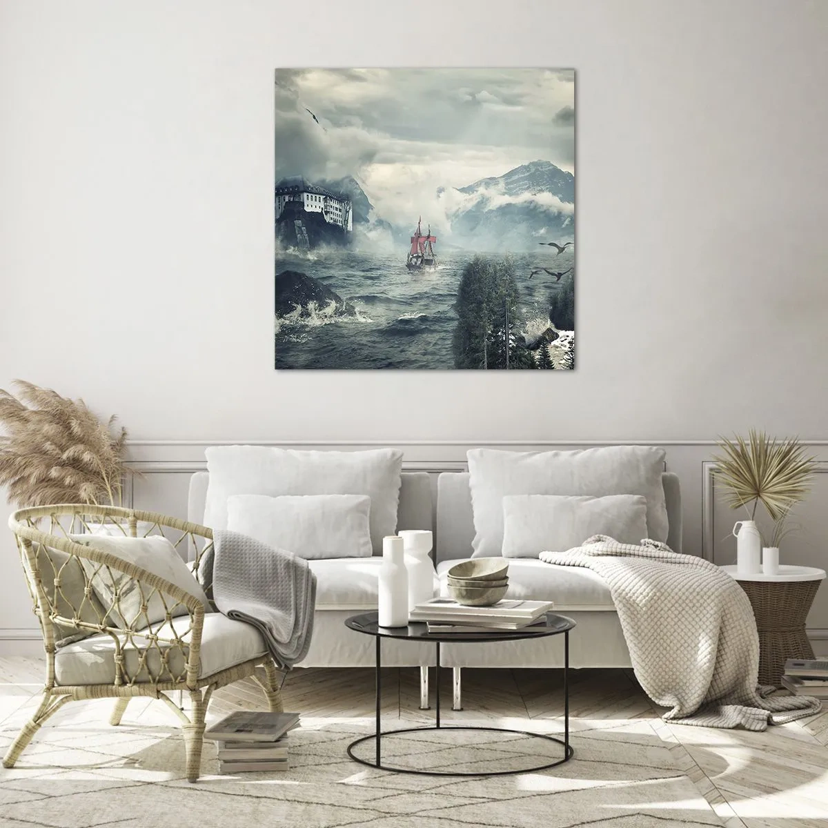 Schilderen op glas - In magische wateren - 50x50 cm