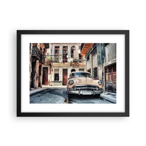 Poster in een zwarte lijst - De siësta in Havana - 40x30 cm