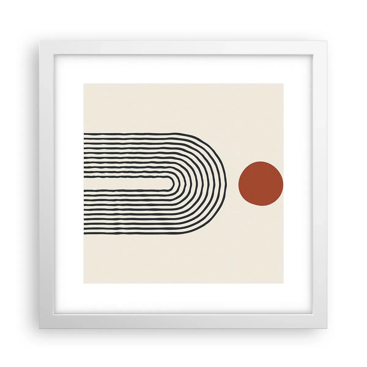 Poster in een witte lijst - Magnetisme van vormen en kleuren - 30x30 cm