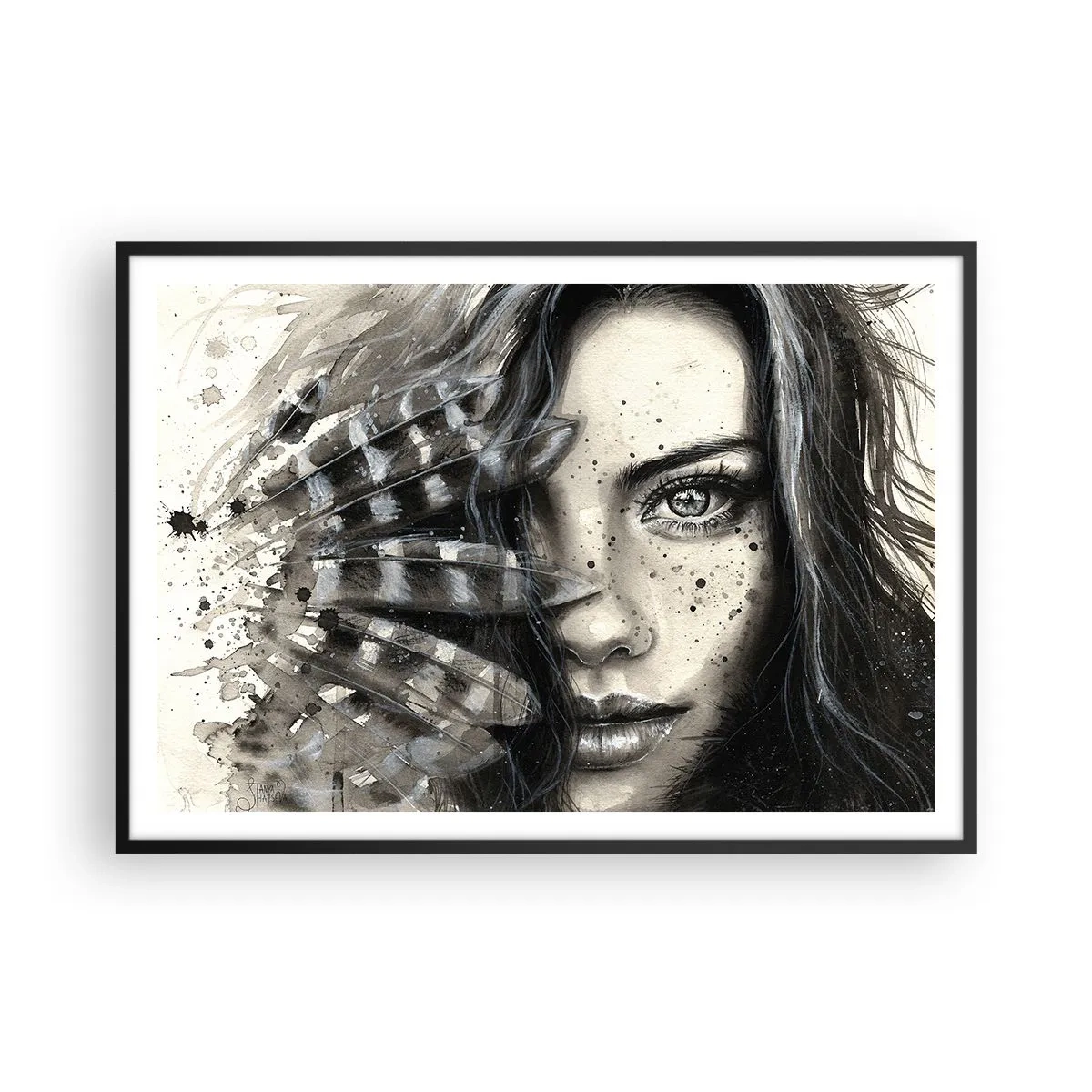 Poster in een zwarte lijst - Wilde schoonheid - 100x70 cm