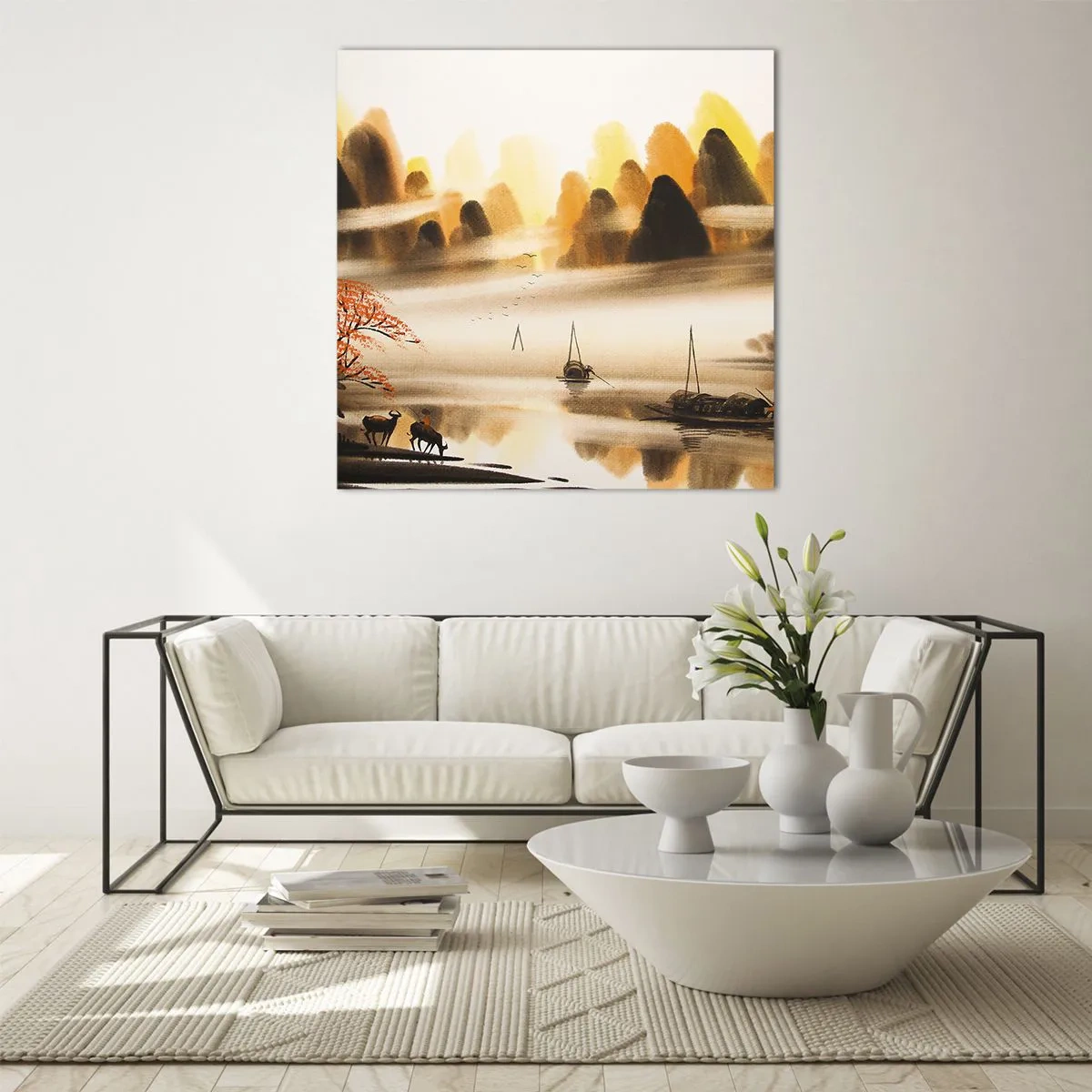 Schilderen op glas - Verder dan het Verre Oosten - 60x60 cm