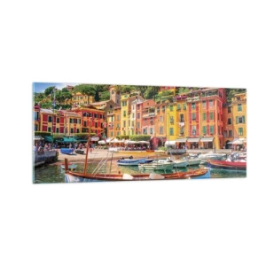 Schilderen op glas - Italiaanse ochtend - 100x40 cm