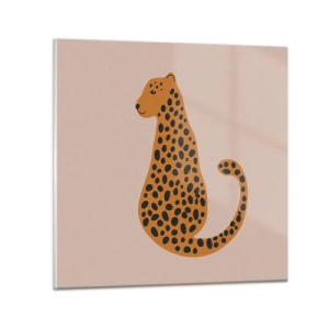 Schilderen op glas - Luipaardprint is een modieus print - 70x70 cm
