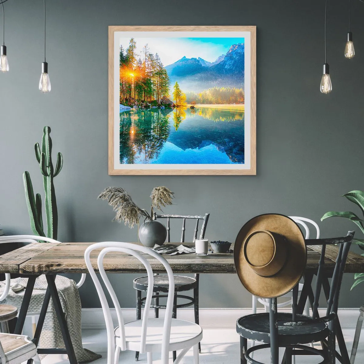 Een poster in een licht eiken lijst - Majesteit en zoetheid - 40x40 cm