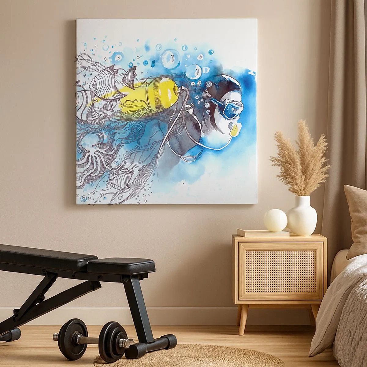 Schilderen op canvas - Geweldig blauw - 30x30 cm