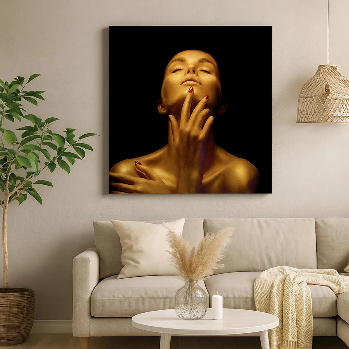 Schilderen op canvas - Als gouden zijde - 30x30 cm