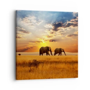 Schilderen op canvas - Familie wandeling - 30x30 cm