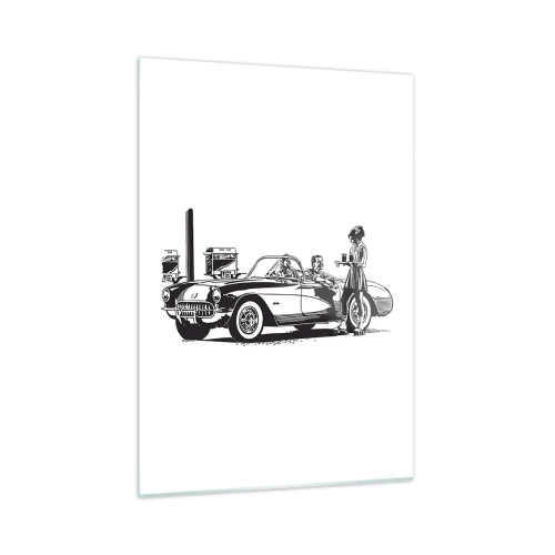 Schilderen op glas - 60e - zorgeloos Amerika - 50x70 cm