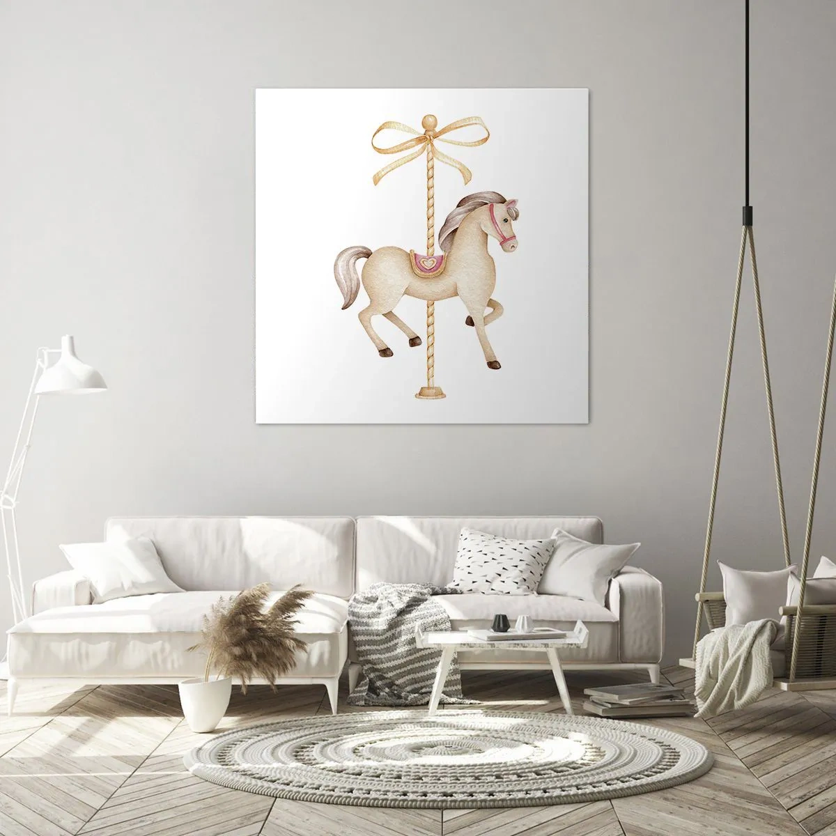 Schilderen op canvas - Een sierlijke draf - 70x70 cm