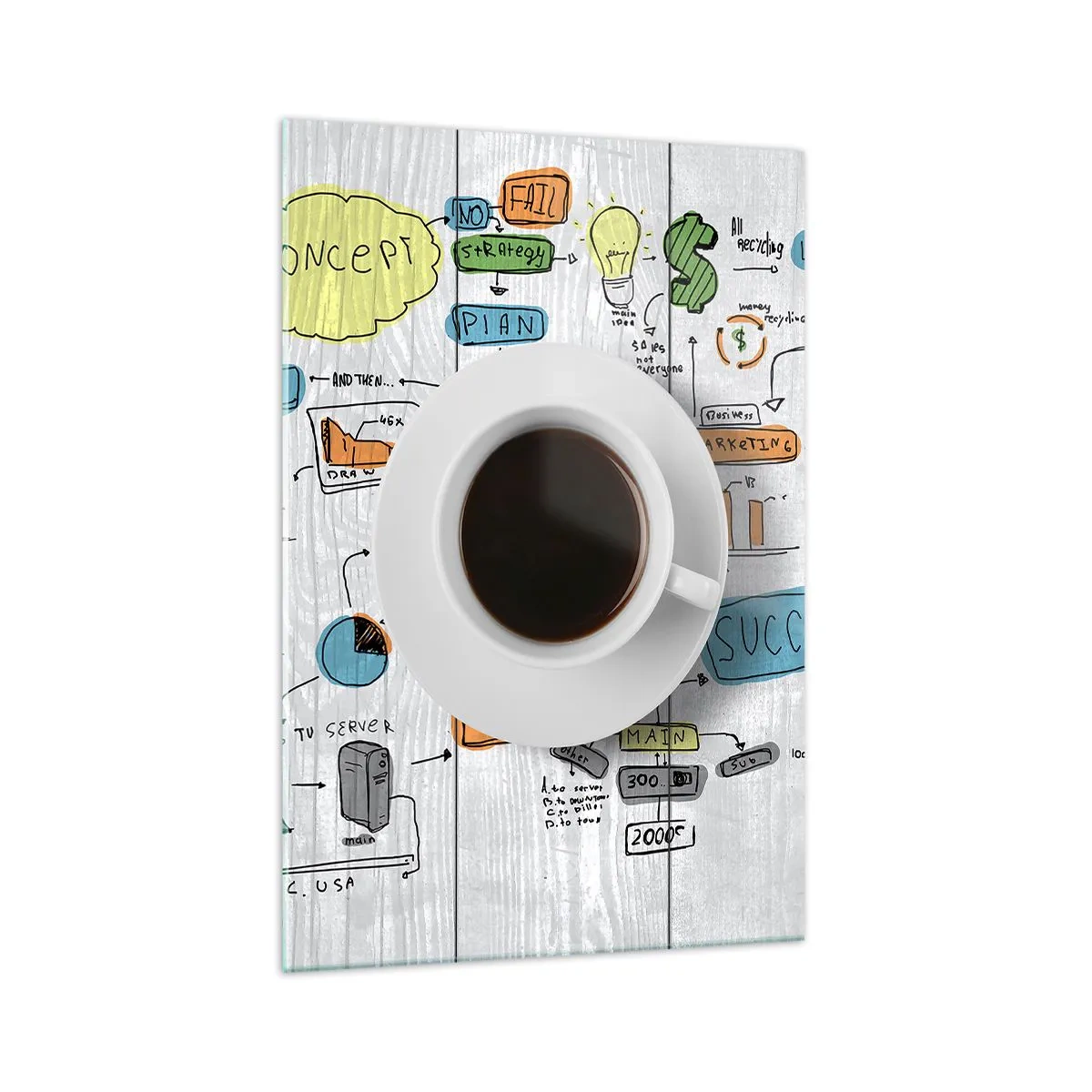 Schilderen op glas - Tijd voor een pauze - 70x100 cm