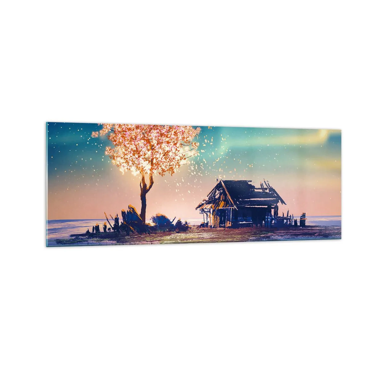 Schilderen op glas - De natuur vergaat niet - 140x50 cm