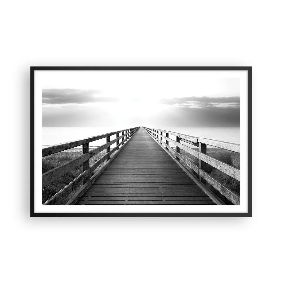 Poster in een zwarte lijst - In de verte ... - 91x61 cm