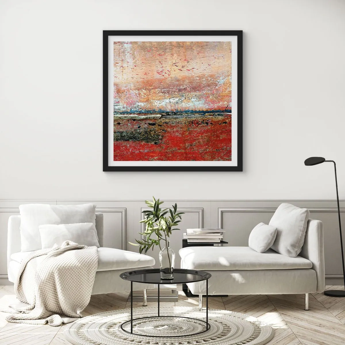 Poster in een zwarte lijst - Wellicht is het de zee - 30x30 cm