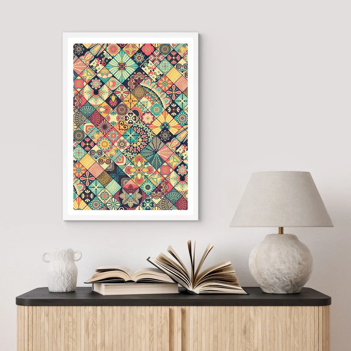 Poster in een witte lijst - Marokkaanse sfeer - 70x100 cm