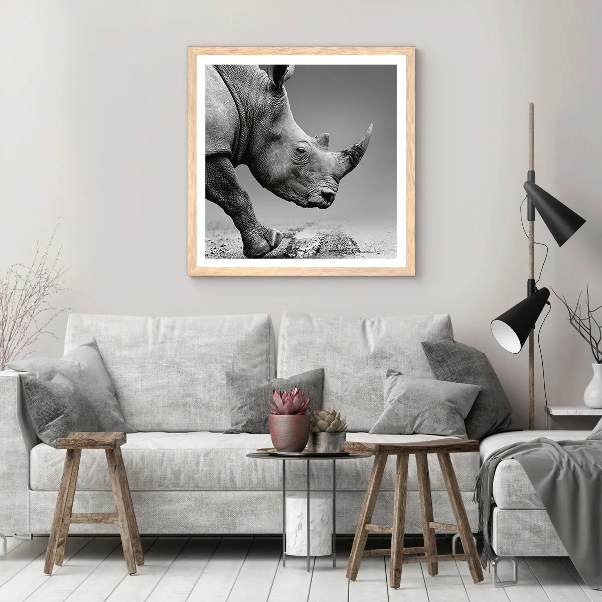 Een poster in een licht eiken lijst - Onstuitbare kracht - 30x30 cm