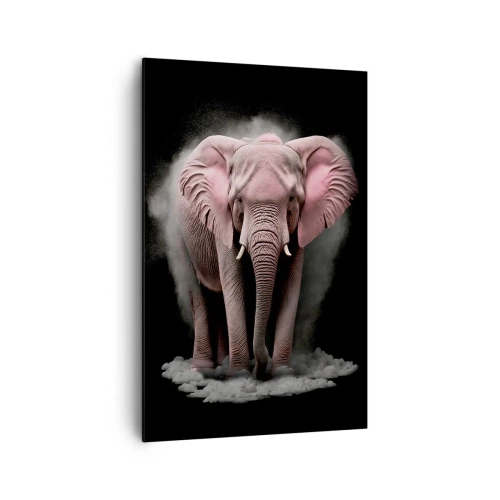 Schilderen op canvas - Denk niet aan een roze olifant! - 80x120 cm