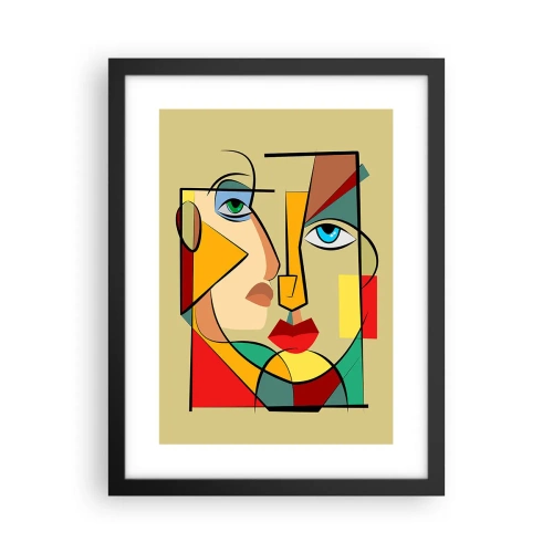 Poster in een zwarte lijst - Bij elkaar passend paar - 30x40 cm