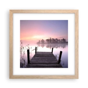 Een poster in een licht eiken lijst - Van de lila mist... - 30x30 cm