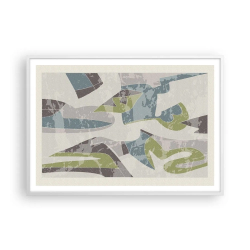 Poster in een witte lijst - Compositie achter het glas - 100x70 cm