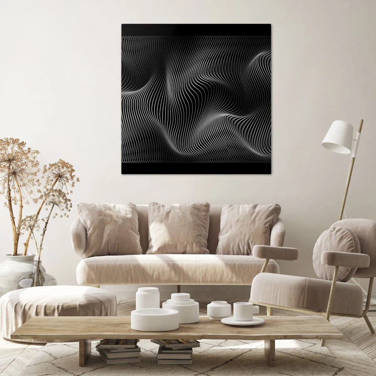Schilderen op canvas - Dans van licht in de ruimte - 30x30 cm