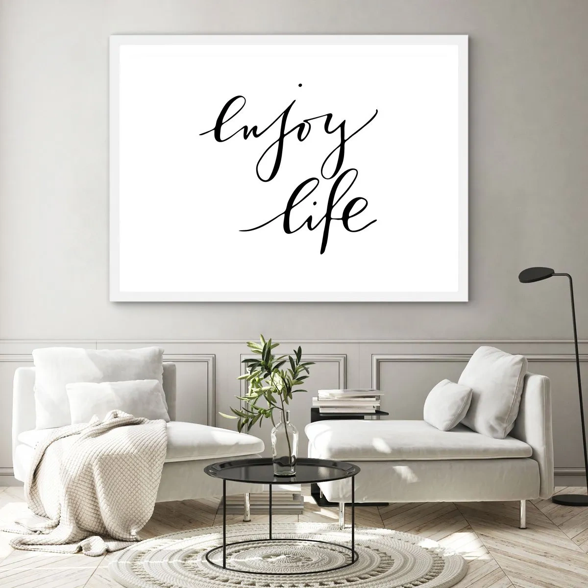 Poster in een witte lijst - Niets aan toe te voegen… - 100x70 cm