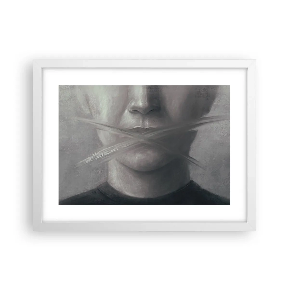 Poster in een witte lijst - Zonder een woord - 40x30 cm