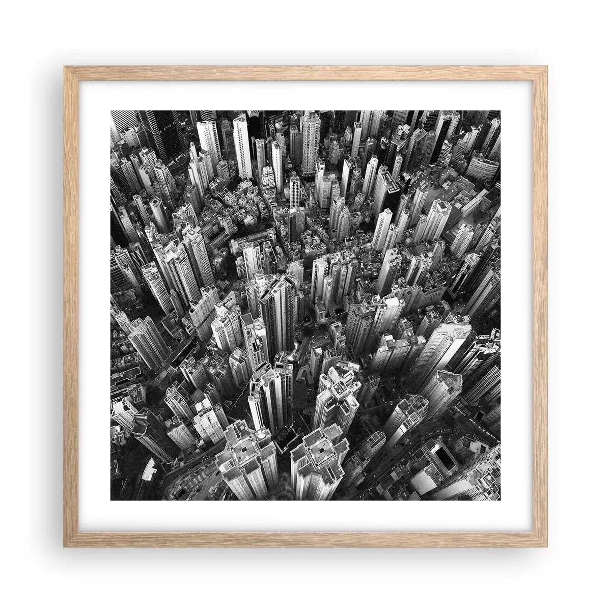 Een poster in een licht eiken lijst - Nog steeds hoger en hoger - 50x50 cm