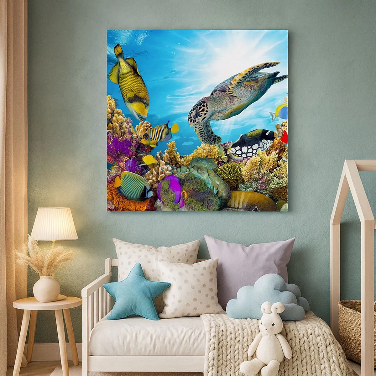 Schilderen op canvas - Koraalpromenade - 30x30 cm