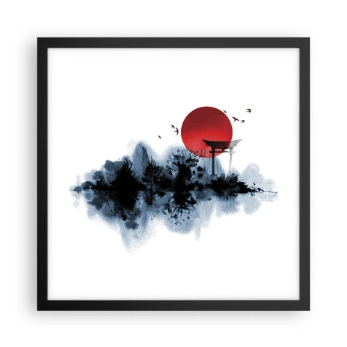 Poster in een zwarte lijst - Japanse weergave - 40x40 cm