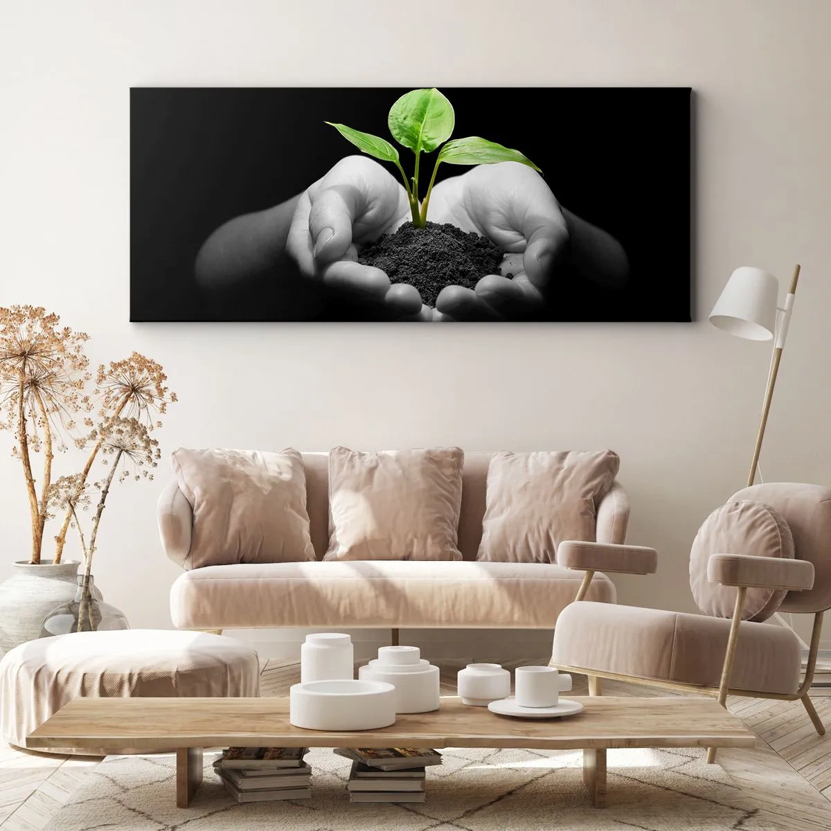 Schilderen op canvas - Ik hou van de natuur, ik bescherm haar - 140x50 cm