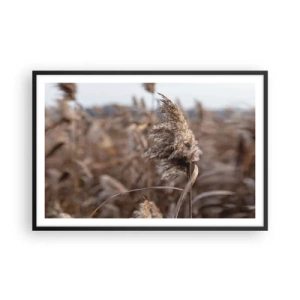 Poster in een zwarte lijst - Tijd om met de wind mee te gaan - 91x61 cm