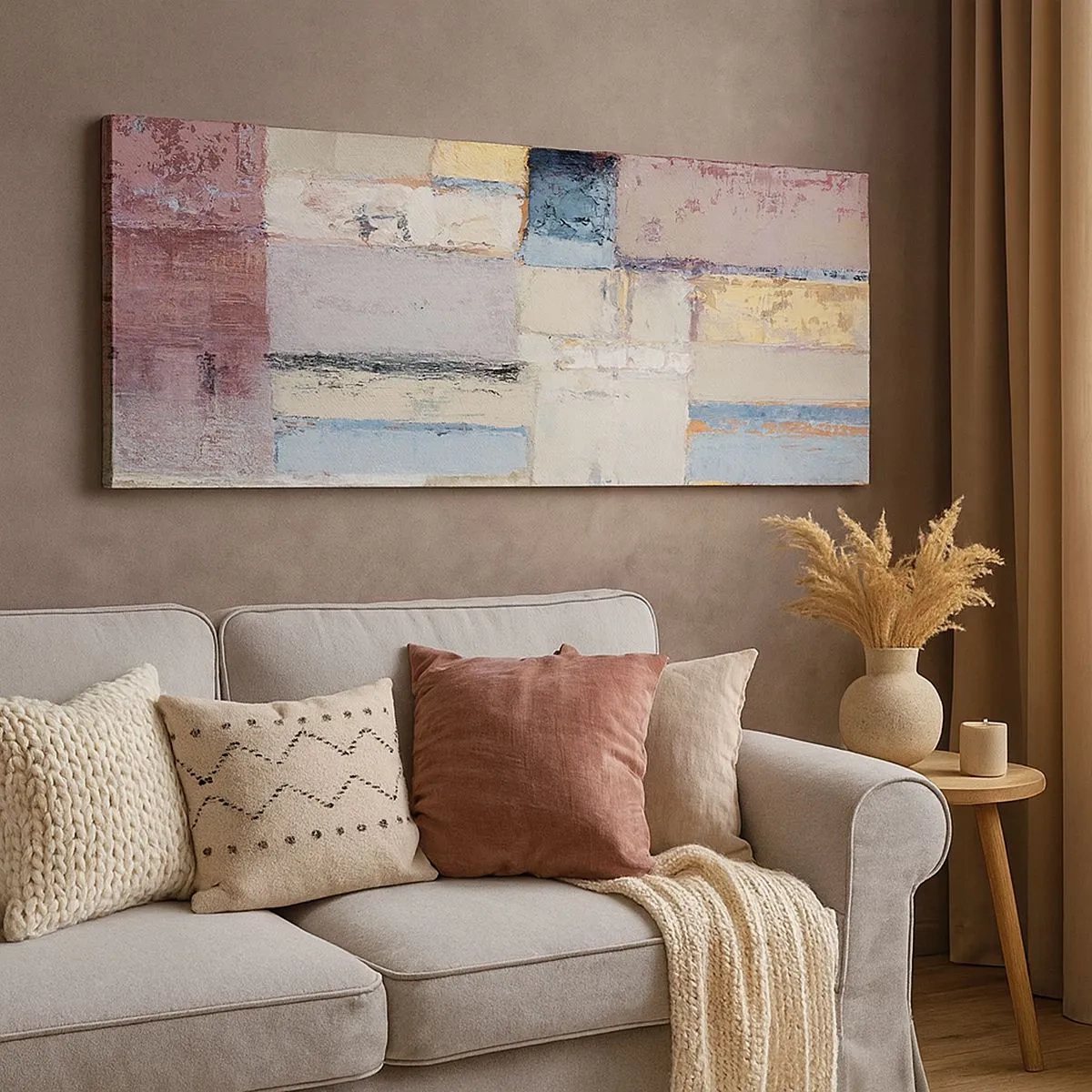 Schilderen op canvas - De rust van geometrie - 100x40 cm