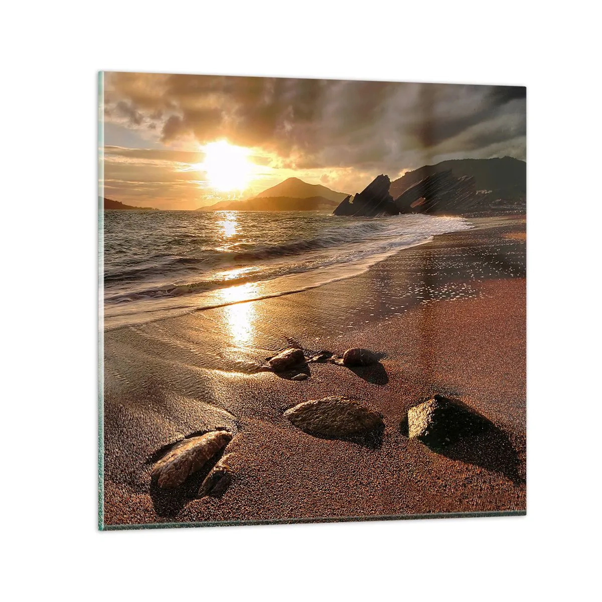 Schilderen op glas - Volg de zon naar de heuvels - 60x60 cm