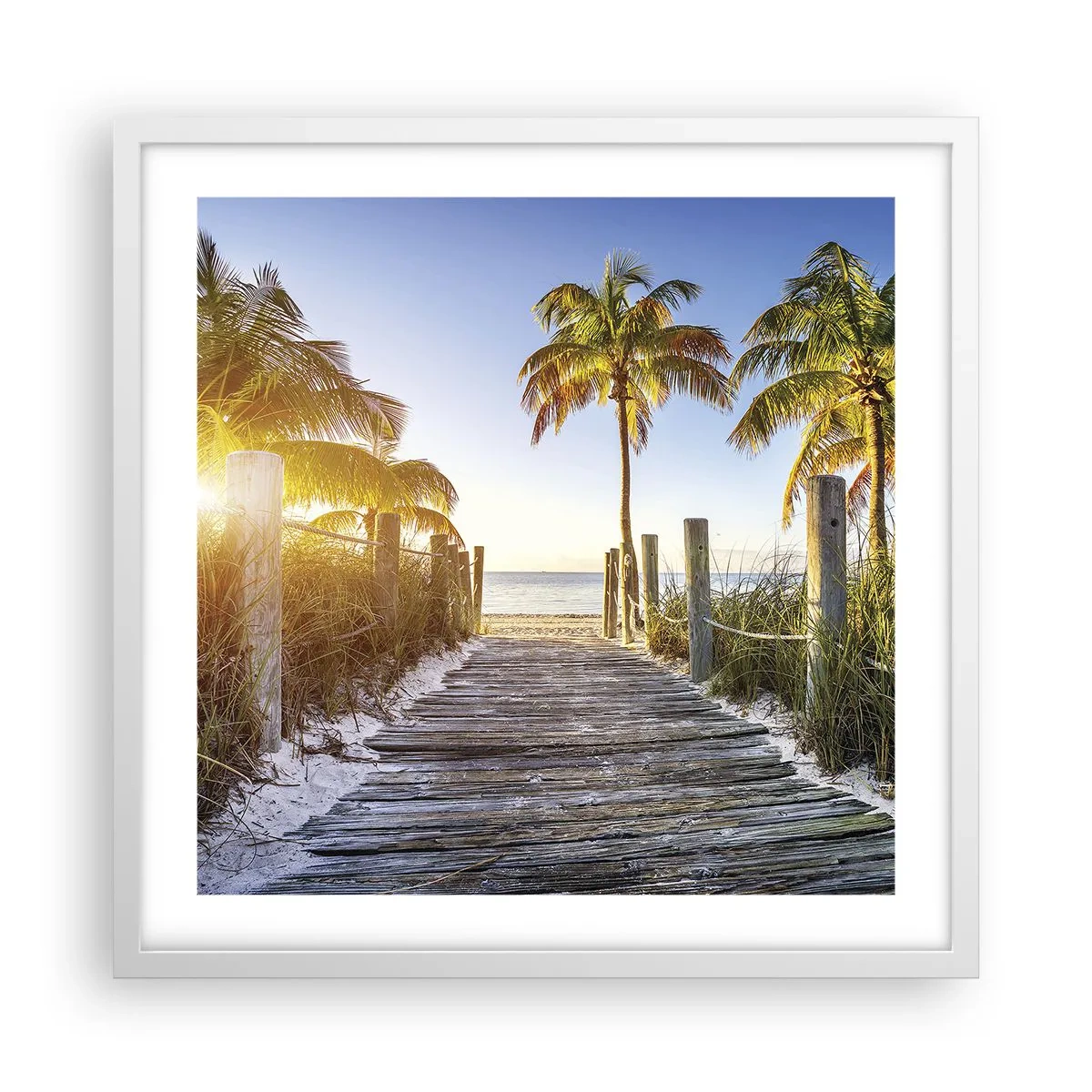 Poster in een witte lijst - Rechtstreeks naar het paradijs - 50x50 cm