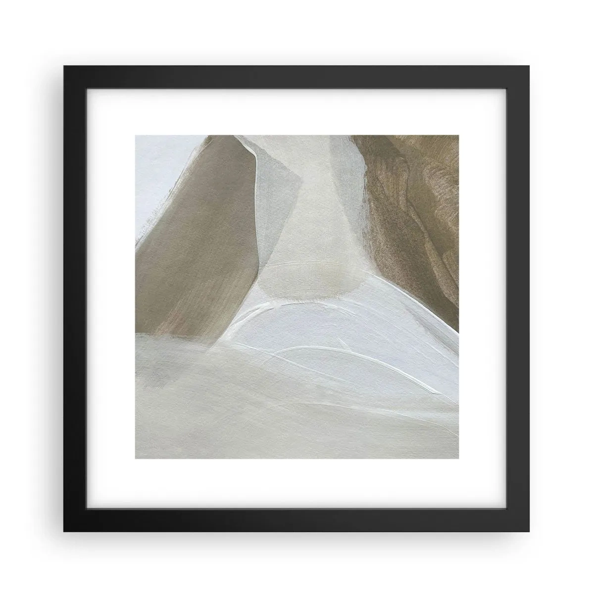 Poster in een zwarte lijst - Een golf van wit - 30x30 cm